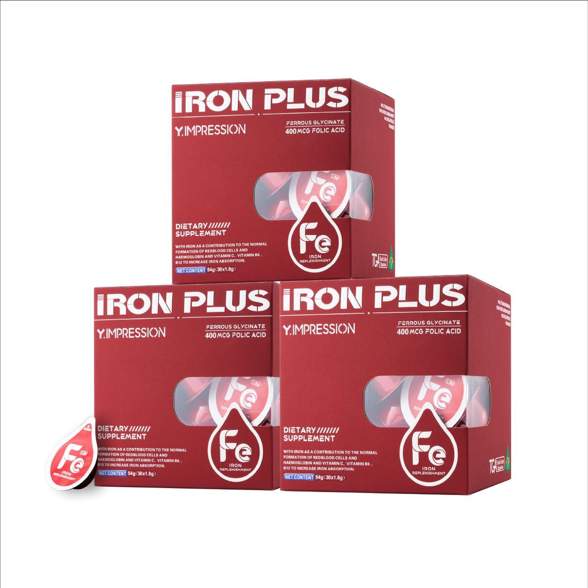 Y.IMPRESSION Iron Powder | 30mg High Content, Sugar Free | Women & Prenatal Use