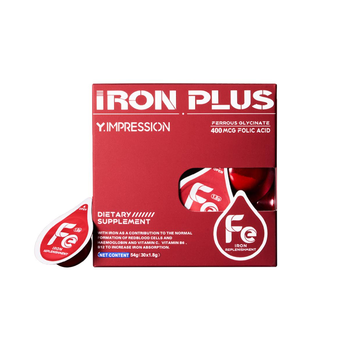 Y.IMPRESSION Iron Powder | 30mg High Content, Sugar Free | Women & Prenatal Use