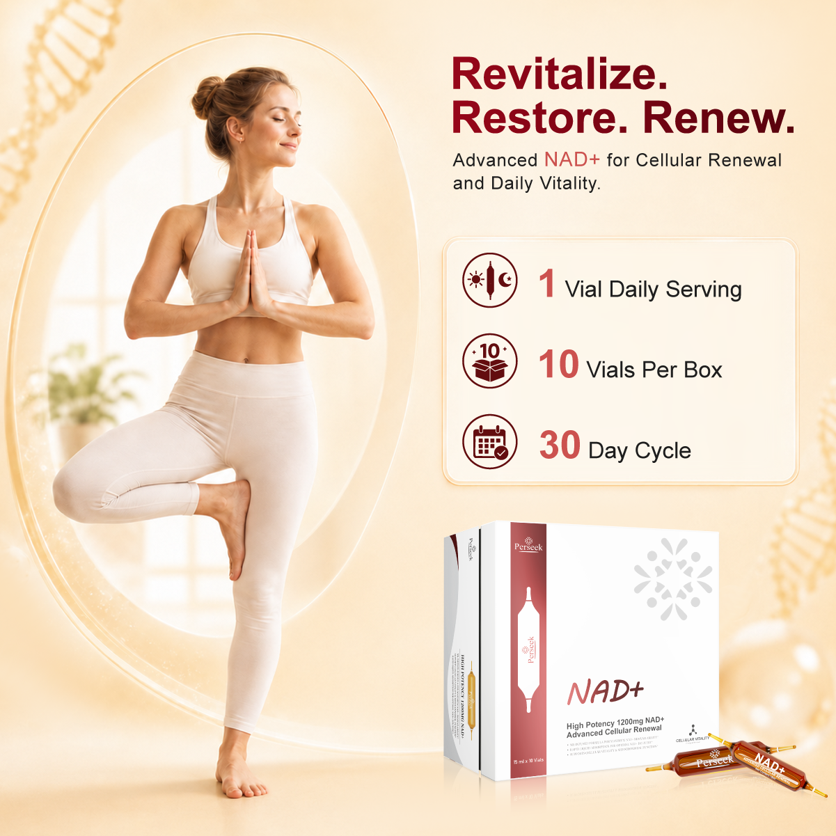 Perseek New NAD+ Advanced Cellular Renewal - 1200mg NAD+