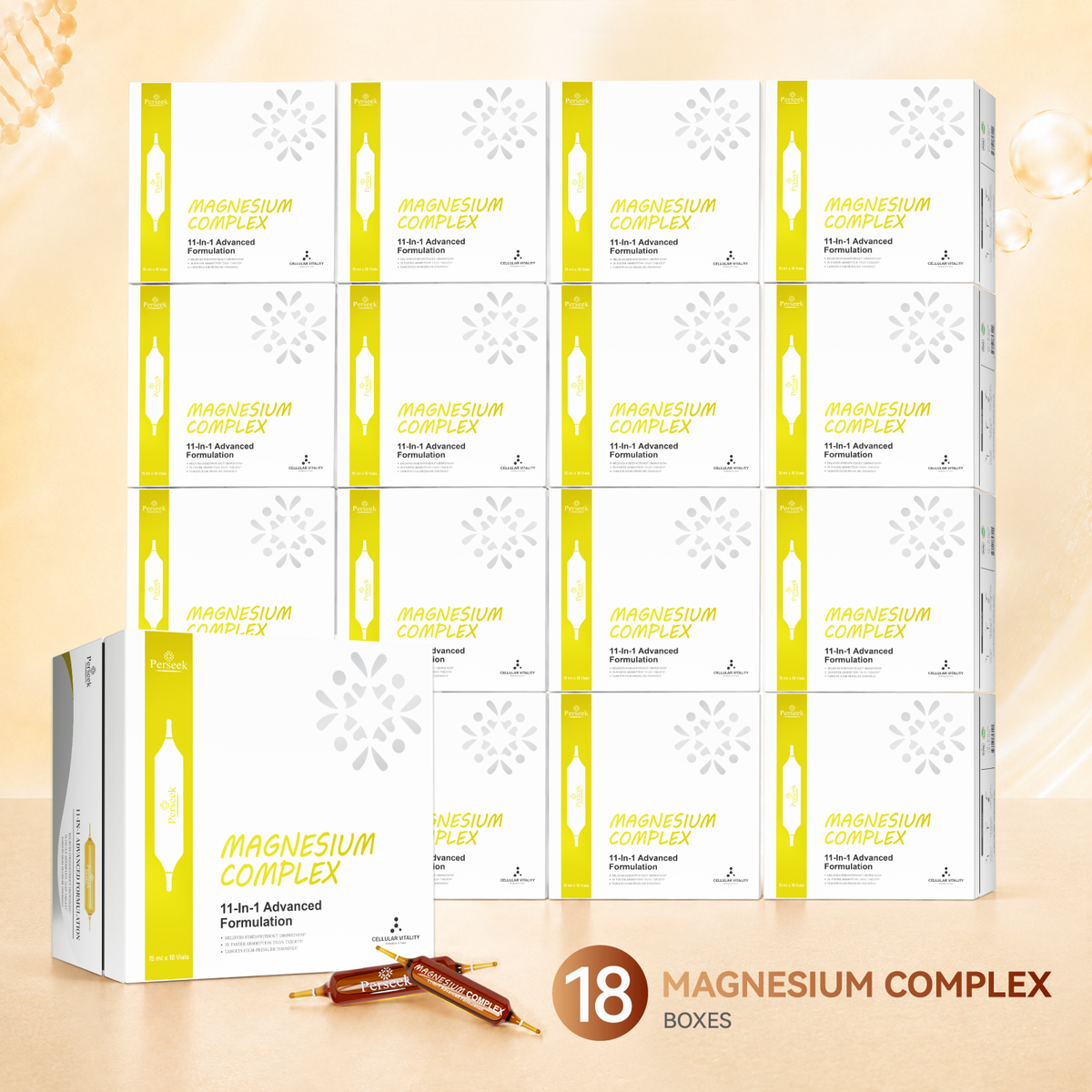 PERSEEK Fast-Absorbing Magnesium Sleep Supplement | 3x Absorption, Stress Relief | 15mL×10 Vials